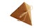 Pyramid gift box brown present, handmade fold cardboard paper is