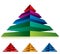 Pyramid icon with five layers.