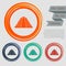 Pyramid icon on the red, blue, green, orange buttons for your website and design with space text.