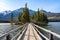 Pyramid Island, Pyramid Lake. Jasper National Park landscape. Canadian Rockies