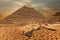 The Pyramid of Khafre, beautiful desert view, Giza, Egypt