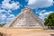 The Pyramid of Kukulkan at the ancient mayan city of Chichen Itza