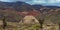 Pyramid and landscape in Pucara of Tilcara, Jujuy