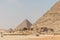 The Pyramid of Menkaure and the Pyramid of Khafre at Giza in Egypt