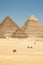 The Pyramid of Menkaure, Pyramid of Khafre and one of Queenâ€™s pyramid on Giza Plateau