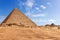 The Pyramid of Menkaure in sunny desert of Giza, Egypt