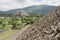 Pyramid of the Moon from the steps of the Pyramid of the Sun, in Teotihuacan, Mexico