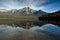 Pyramid Mountain reflecting in the Patricia Lake in the Jasper National Park Alberta, Canada