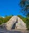 Pyramid of Nohoch Mul in Coba. Ancient maya building. Travel