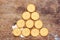 Pyramid of round cracker