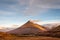Pyramid-shaped mountain in the Scottish highlands