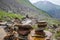 Pyramid stacked stones, Chalaadi Glacier