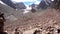 A pyramid of stones as a pointer in the mountains