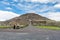 Pyramid of the Sun against blue sky, the largest ruins of the architecturally significant Mesoamerican pyramids  in Teotihuacan,