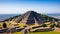 the pyramid of the sun in mexico with clear blue sky on the background