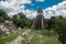 Pyramid and the Temple in Tikal Park. Sightseeing object in Guatemala with Mayan Temples and Ceremonial Ruins. Tikal is an ancient