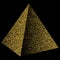 Pyramid Triangle Golden Confetti. Illustration Isolated On Black