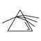 Pyramide light refraction icon, outline style