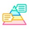 Pyramided data analysis color icon vector illustration