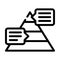 Pyramided data analysis line icon vector illustration