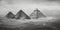 Pyramids of Egypt in black and white