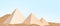 Pyramids egypt of Giza and Origami Paper with Low poly art Concept on blue .banner, Copy Space, poster, Card