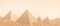 Pyramids egypt of Giza and Origami Paper with Low poly art Concept on yellow. Dry desert under sun, endless sand desert. banner