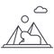 Pyramids,egypt vector line icon, sign, illustration on background, editable strokes