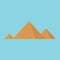 Pyramids flat design icon with blue background