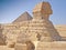 Pyramids in giza cairo egypt and the sphinx