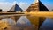 Pyramids of Giza, Egypt, view of the pyramids from the Nile River