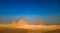 The pyramids of khufu khafre menkaure in Giza, a panoramic view in egypt