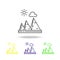 Pyramids, sunny, cloud colored icon. Can be used for web, logo, mobile app, UI, UX
