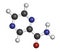 Pyrazinamide tuberculosis drug molecule. Atoms are represented as spheres with conventional color coding: hydrogen (white), carbon