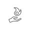 Pyre, hand, magic, fire icon. Element of magic for mobile concept and web apps icon. Thin line icon for website design and