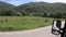 Pyrenean road and mountains in Ariege, France