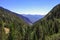 Pyrenees mountains landscape on pathway to top of Coma Pedrosa peak, Andorra