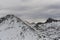 Pyrenees mountains range in winter with snowy peaks in Grandvalira ski paradise resort in Andorra