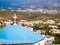 Pyrgos city view. Santorini island view. Cyclades, Greece