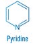 Pyridine chemical solvent and reagent molecule. Skeletal formula.