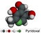 Pyridoxal molecule. It is form of vitamin B6. Molecular model. 3D rendering