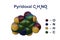 Pyridoxal, a natural form of vitamin b6. Structural chemical formula and space-filling molecular model. 3d illustration