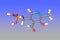 Pyridoxal phosphate (P5P), the active form of vitamin b6. Molecular model on blue background. 3d illustration