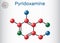 Pyridoxamine molecule. It is form of vitamin B6. Molecule model. Sheet of paper in a cage