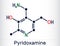 Pyridoxamine molecule. It is form of vitamin B6. Skeletal chemical formula. Vector