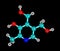 Pyridoxine (vitamin B6) molecular structure on black background