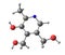 Pyridoxine (vitamin B6) molecular structure on white background