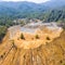 Pyrite ore and sulfide stock piles from abandoned surface mining