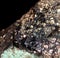 Pyrites and azurite with black background