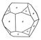 Pyritohedron and octahedron vintage illustration